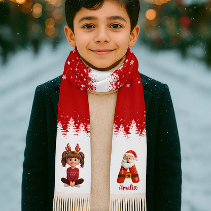 Season's Greetings With Reindeer And Santa Claus