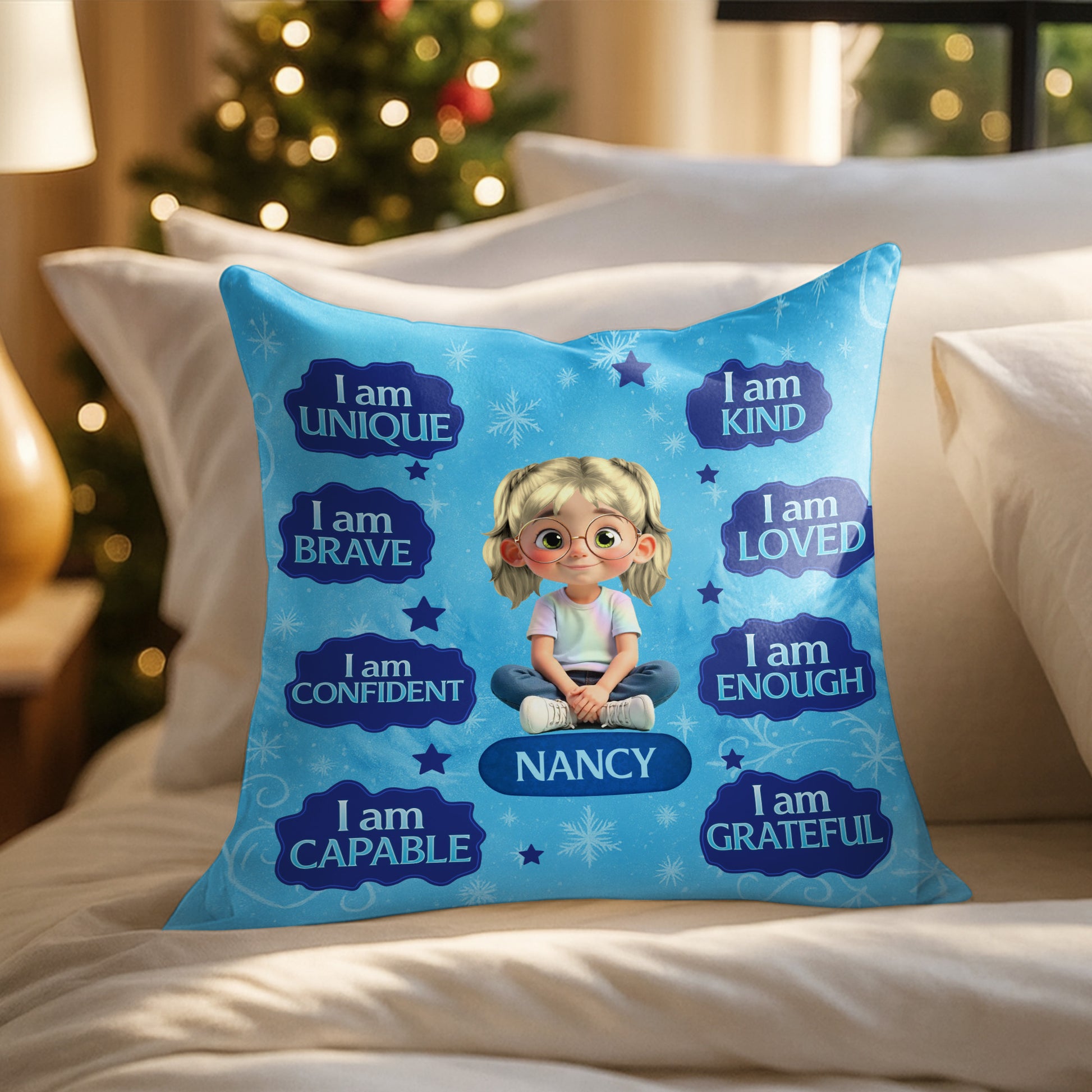 I Am Unique, I Am Brave, Positive Affirmations Pillow