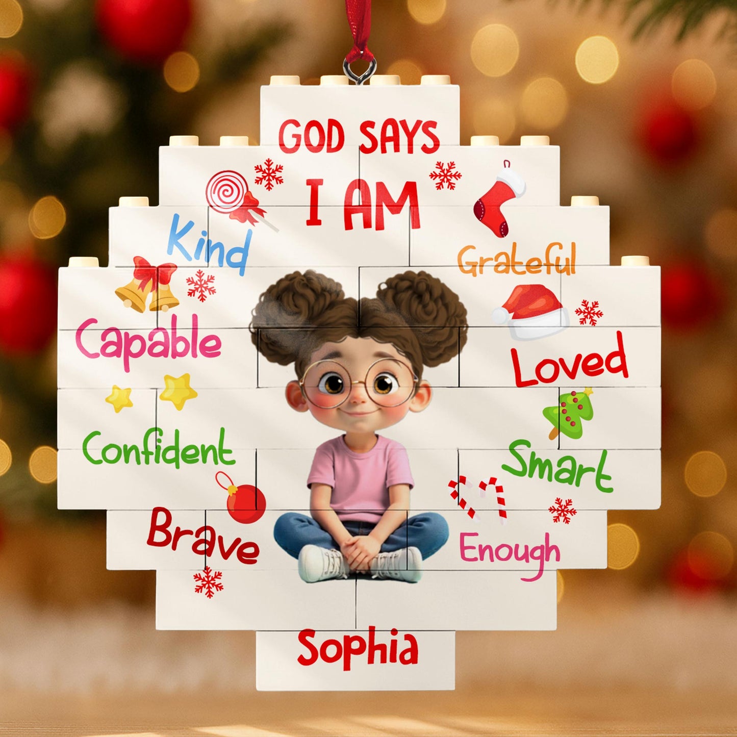 God Says I Am Kind, Capable, Confident, Puzzle Ornament
