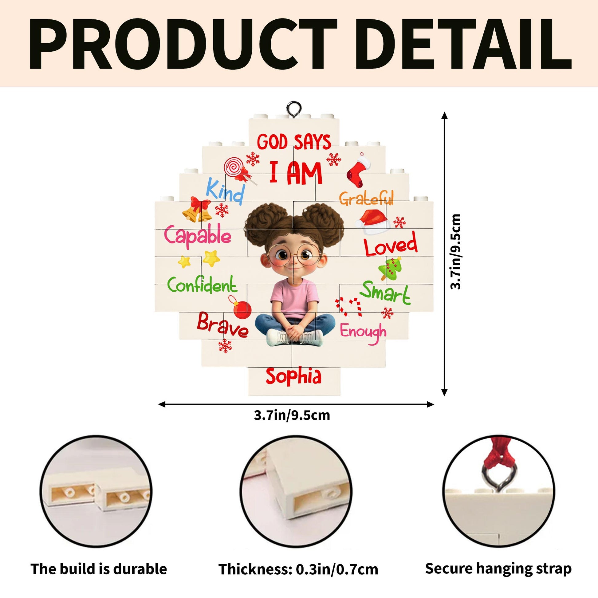 God Says I Am Kind, Capable, Confident, Puzzle Ornament