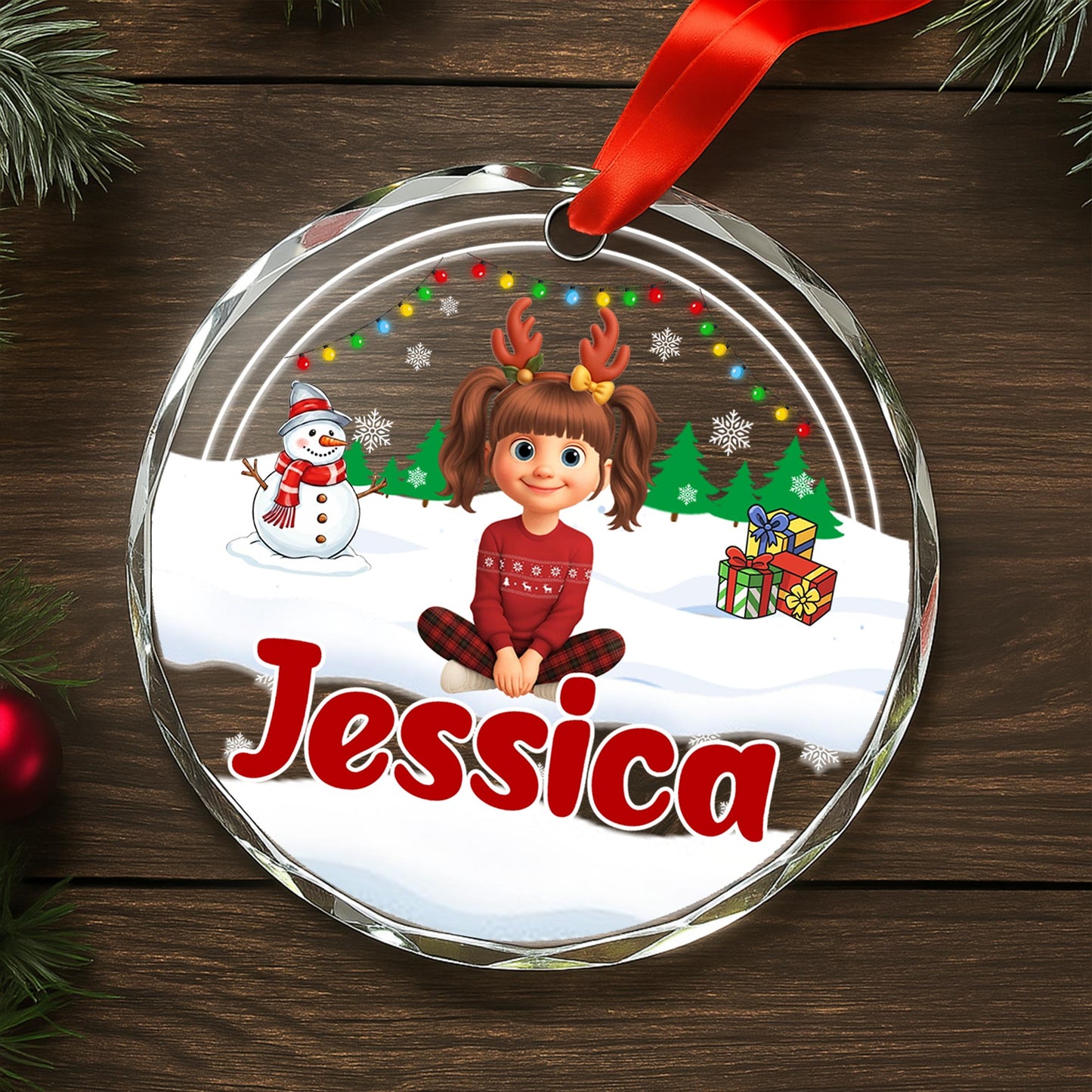 Cherish Festive Memories With Reindeer Antlers And Snowman