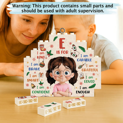 F Is For Kind, Brave, Smart, Girl Christmas Ornament