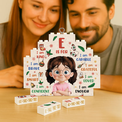 F Is For Kind, Brave, Smart, Girl Christmas Ornament