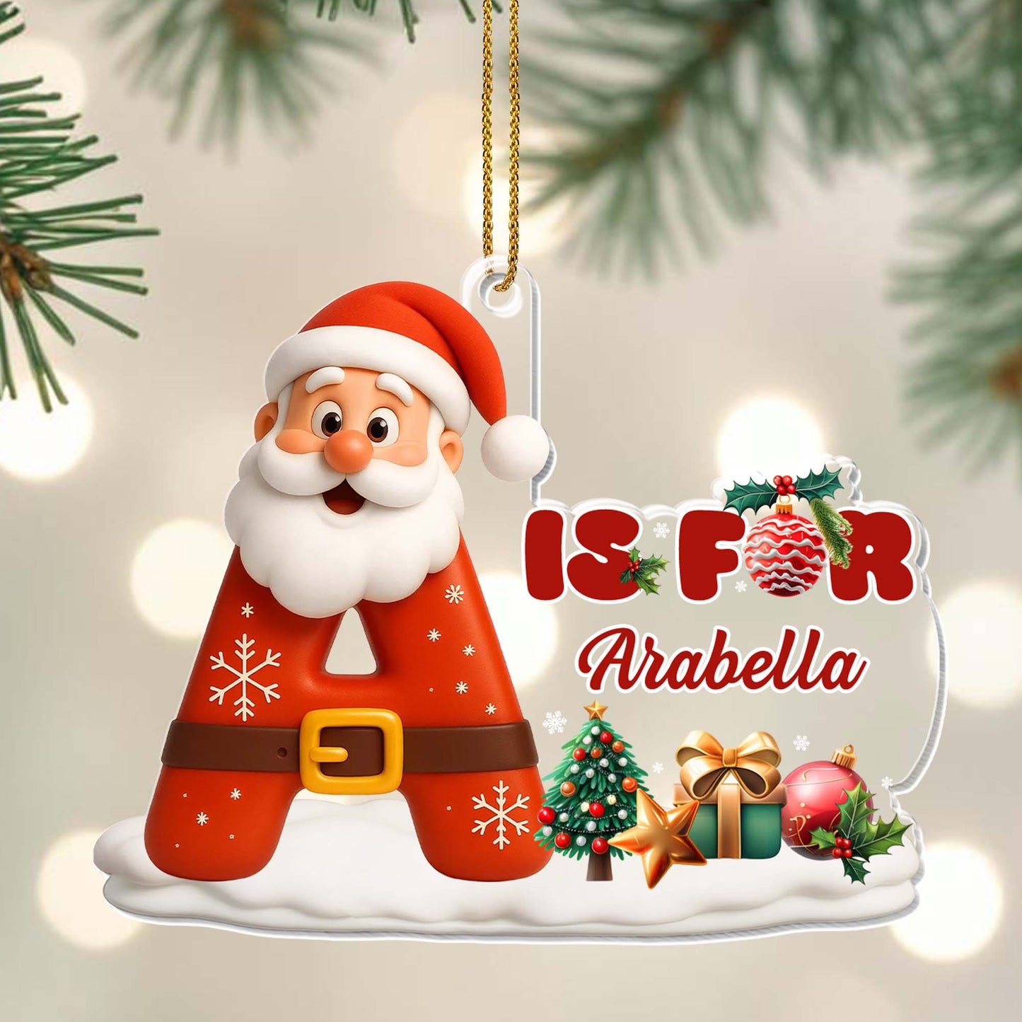 Is For [Custom Name] Santa Claus And Christmas Gifts