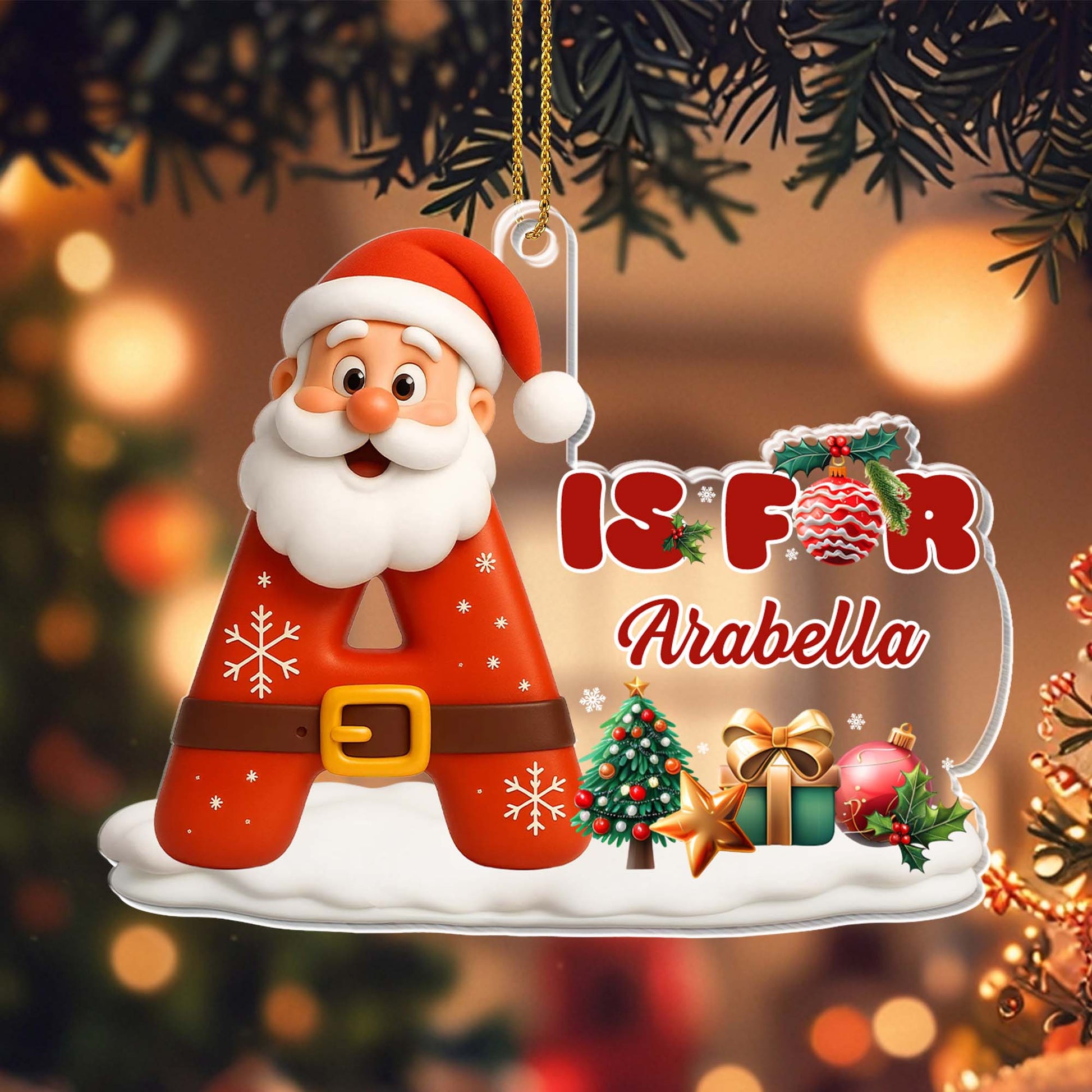 Is For [Custom Name] Santa Claus And Christmas Gifts