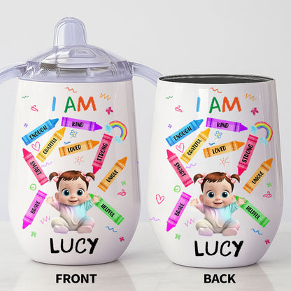 I Am Kind, Loved, Strong, Beautiful Rainbow And Hearts Design