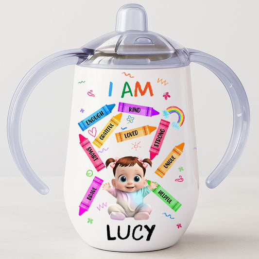 I Am Kind, Loved, Strong, Beautiful Rainbow And Hearts Design