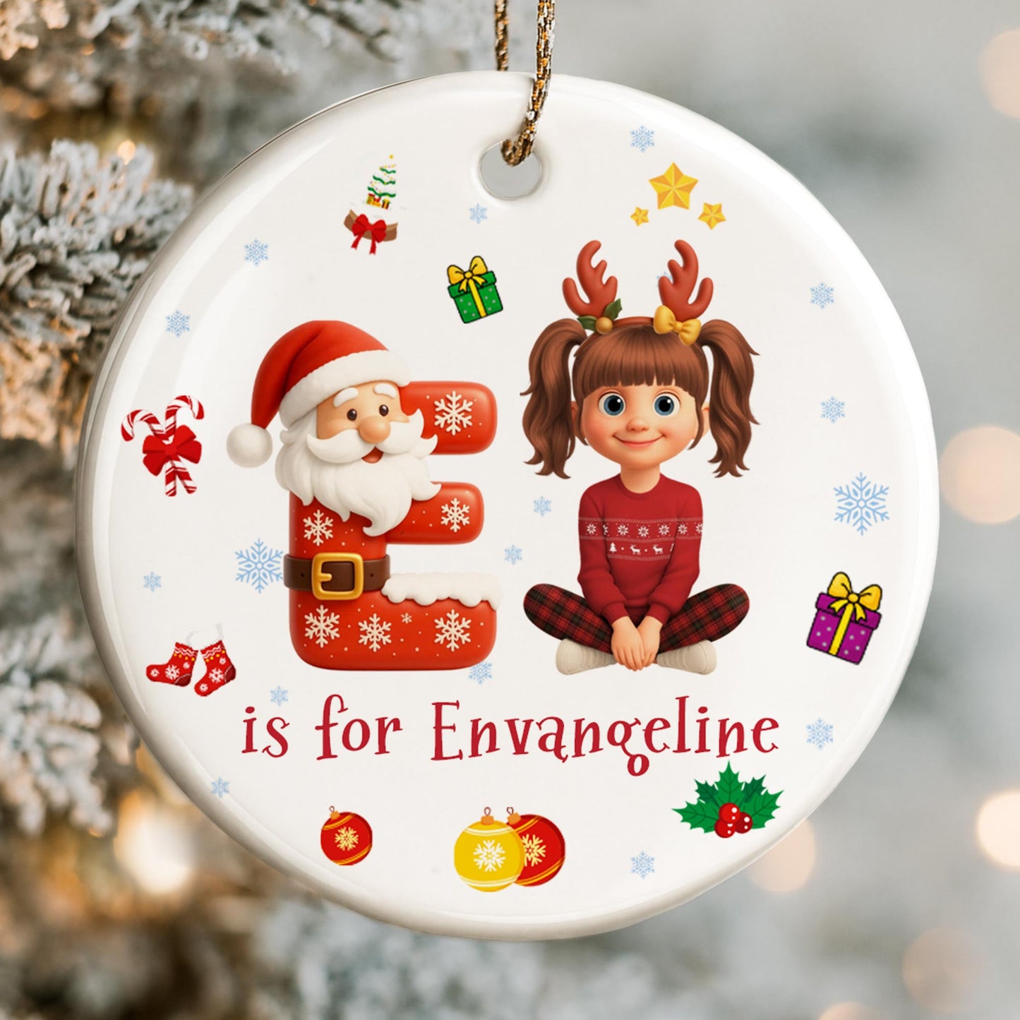 Celebrating Holiday Spirit With Santa and Snowflakes