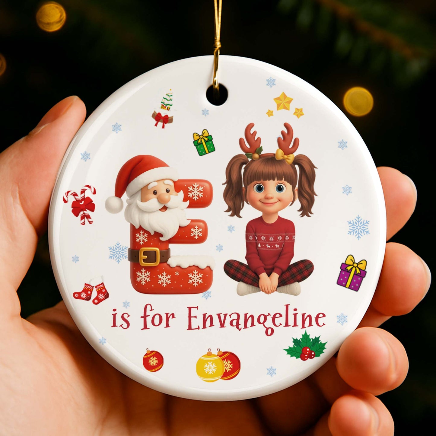 Celebrating Holiday Spirit With Santa and Snowflakes