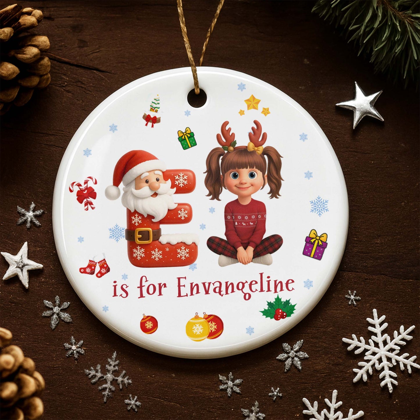 Celebrating Holiday Spirit With Santa and Snowflakes