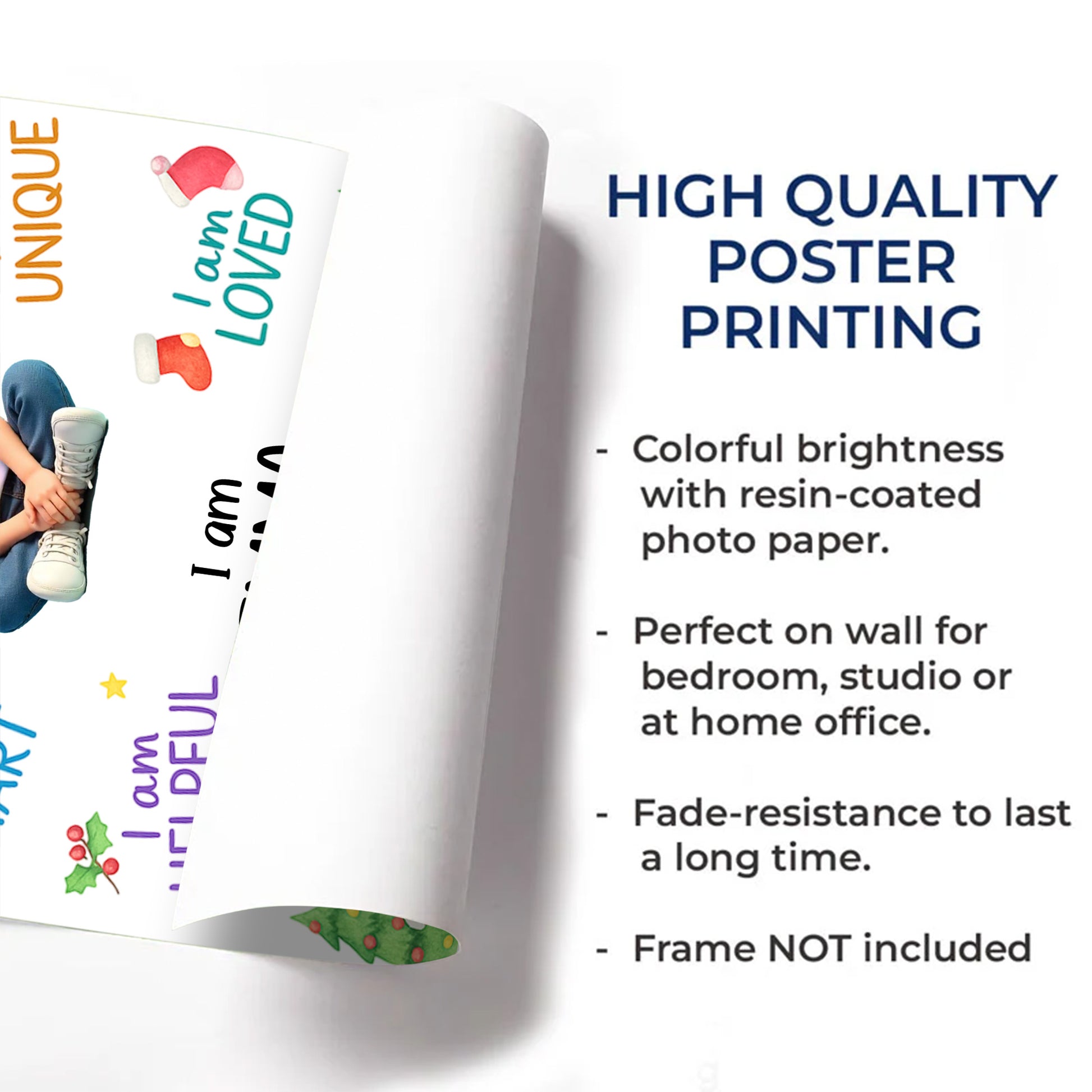 I Am Kind, Grateful, Enough, Brave, Inspirational Poster