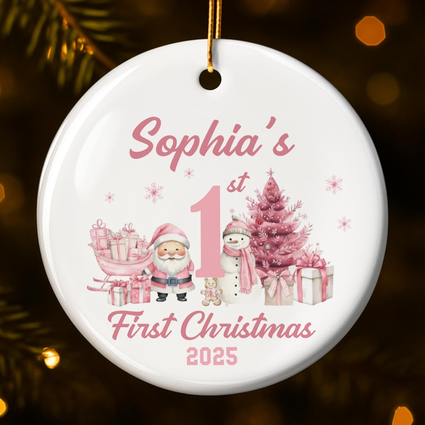 My First Christmas With Snowman And Christmas Tree