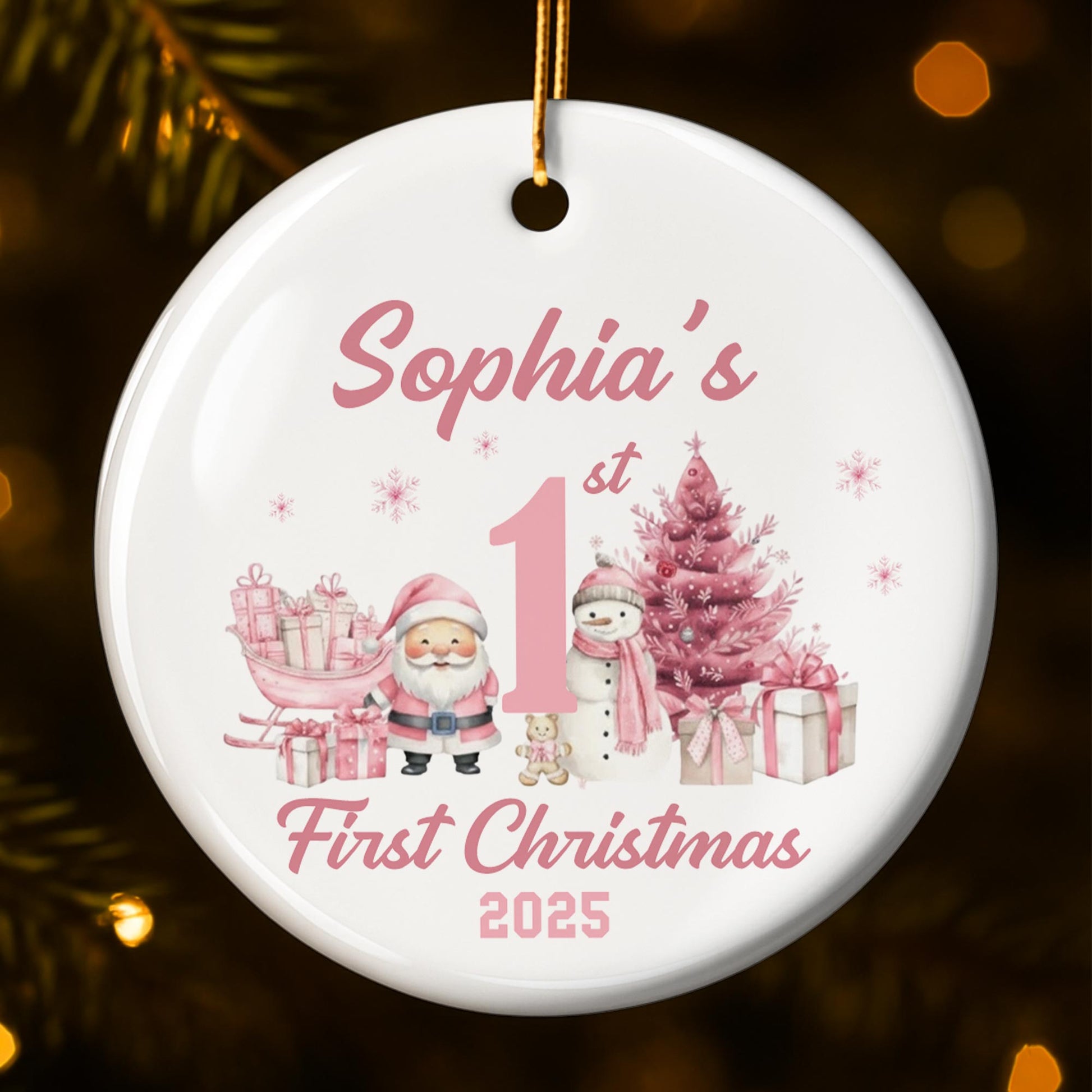 My First Christmas With Snowman And Christmas Tree