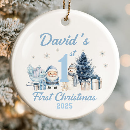 My First Christmas With Snowman And Christmas Tree