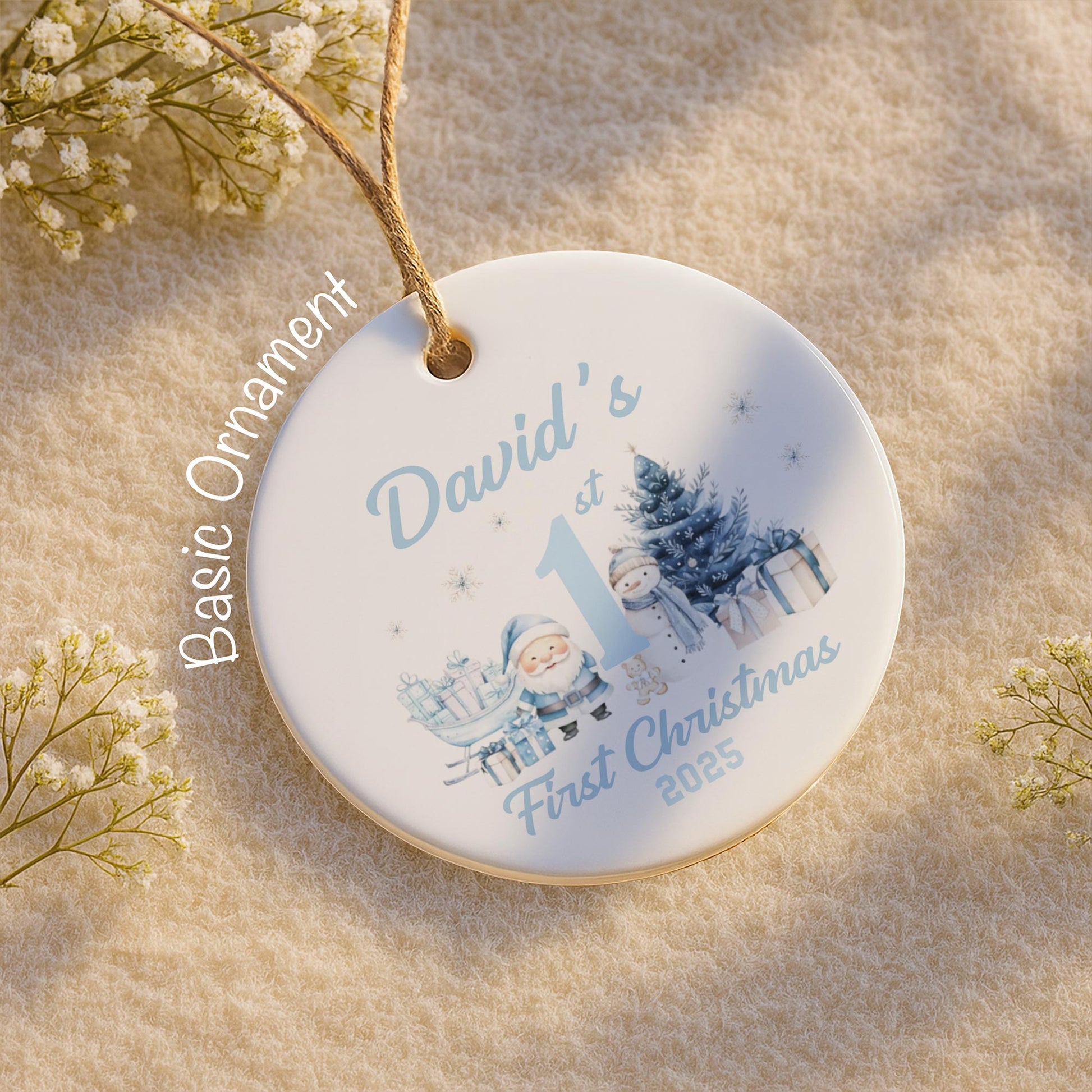 My First Christmas With Snowman And Christmas Tree