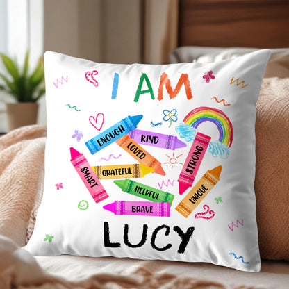 I Am Enough, Kind, Loved, Empowering Custom Pillow