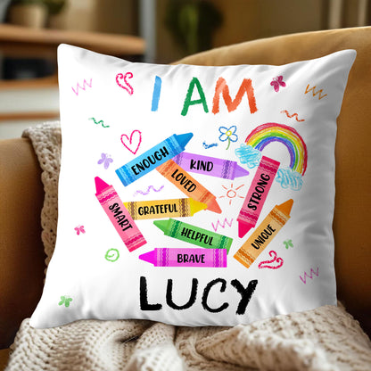 I Am Enough, Kind, Loved, Empowering Custom Pillow