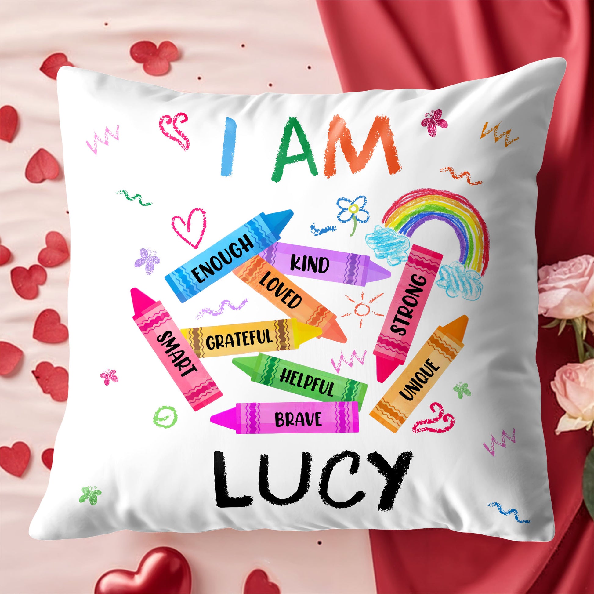 I Am Enough, Kind, Loved, Empowering Custom Pillow