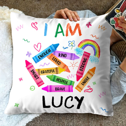I Am Enough, Kind, Loved, Empowering Custom Pillow