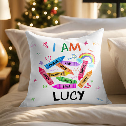 I Am Enough, Kind, Loved, Empowering Custom Pillow