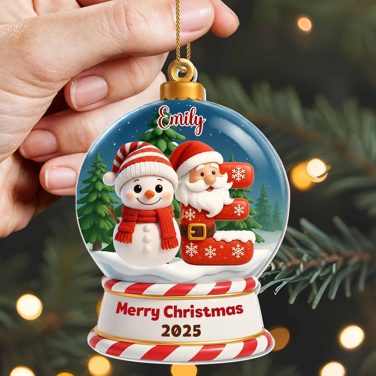 Merry Christmas Santa Claus and Snowman Design