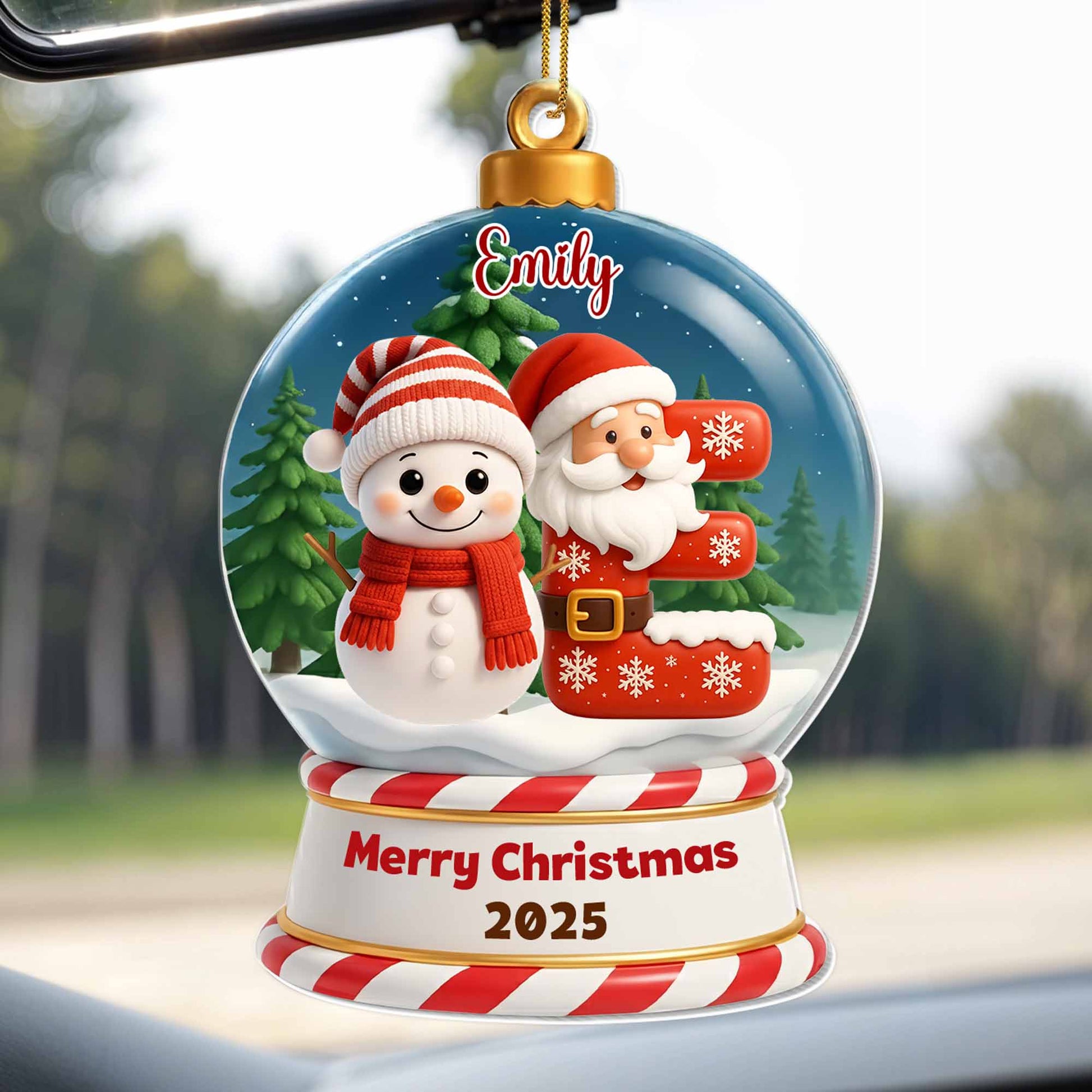 Merry Christmas Santa Claus and Snowman Design