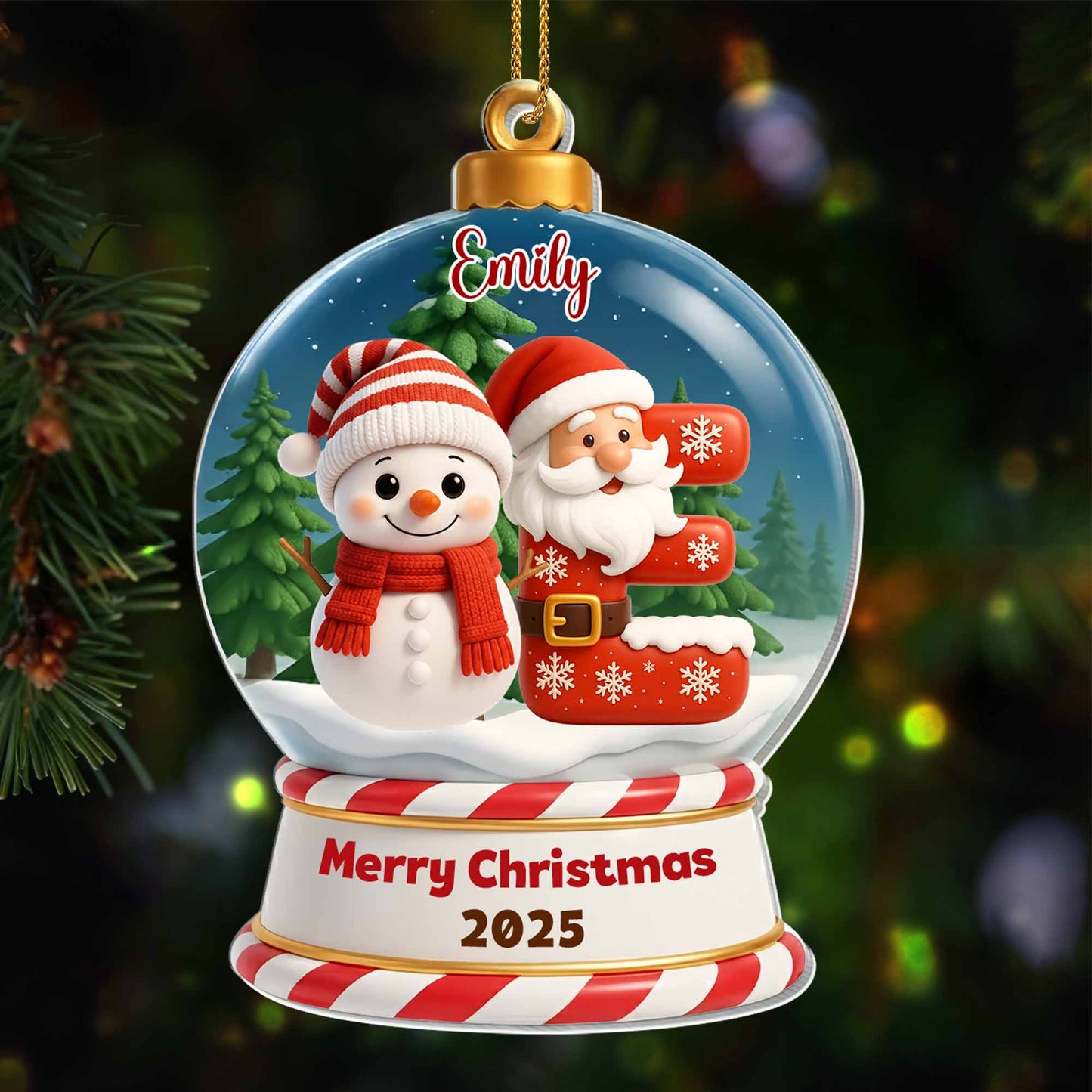 Merry Christmas Santa Claus and Snowman Design