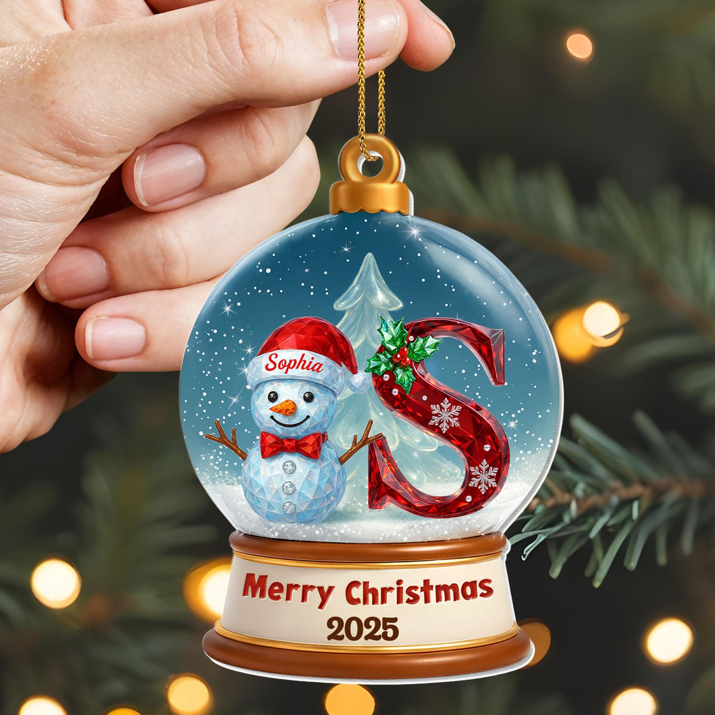 Merry Christmas Snowman and Christmas Tree