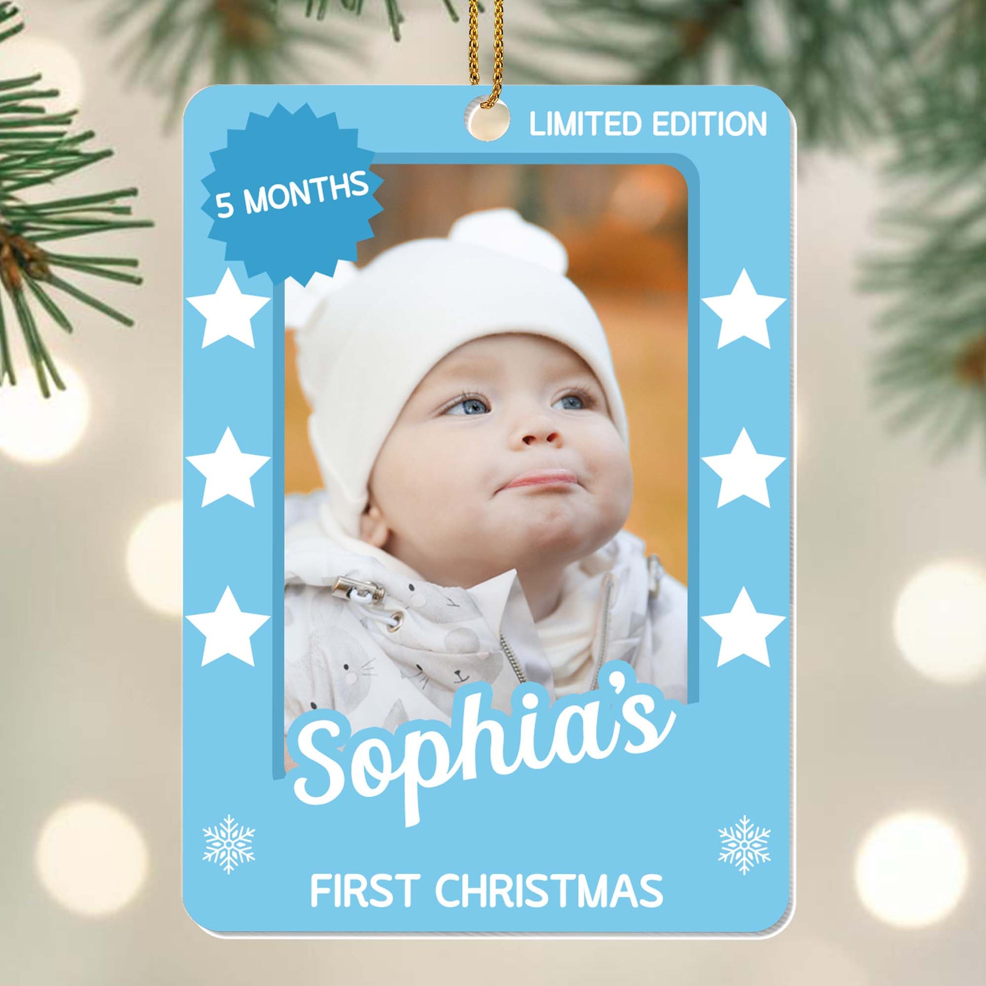 First Christmas, Celebrate With Snowflakes And Stars