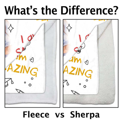 I Am Kind, Brave, Capable, Personalized Custom Blanket For Girls