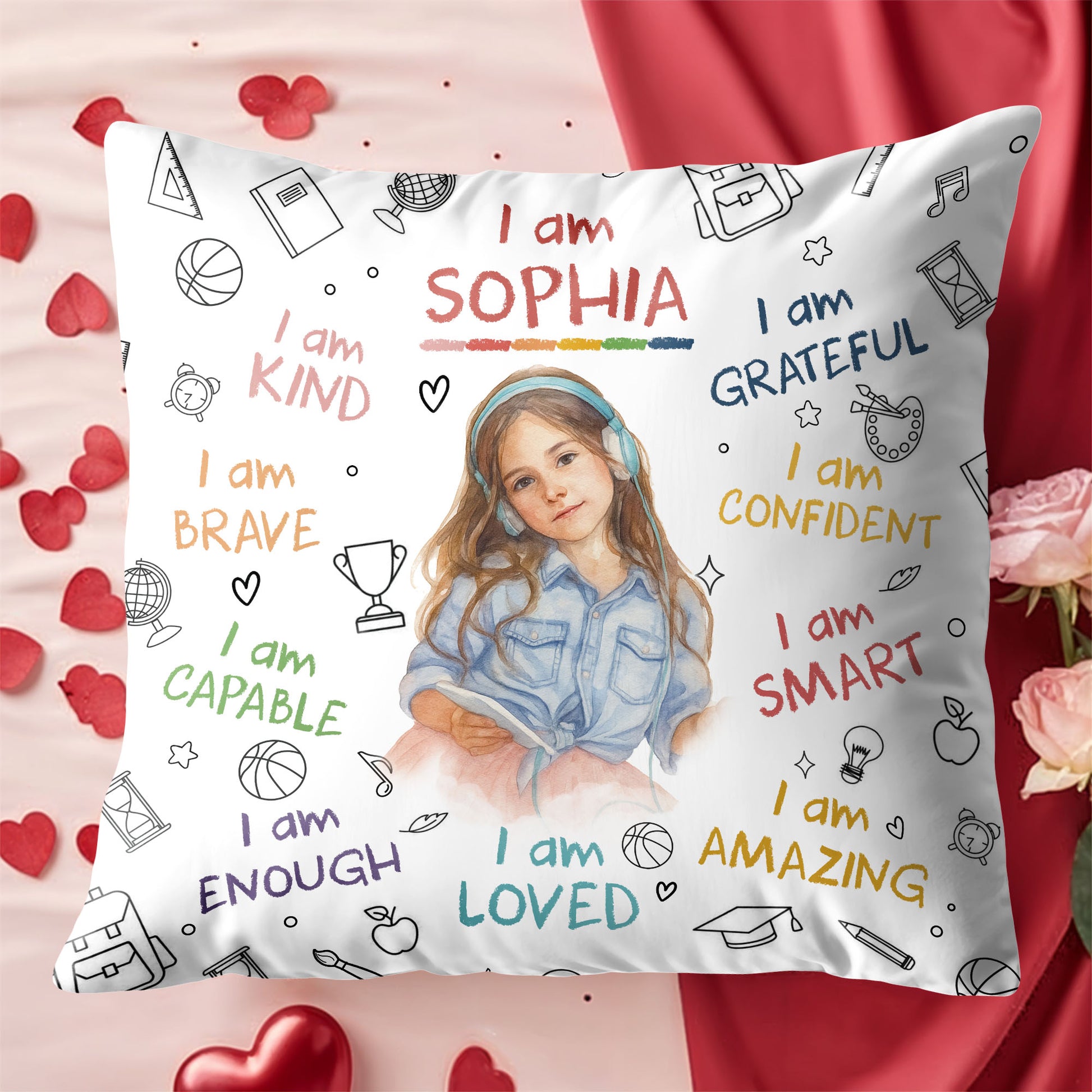I Am Kind, Brave, Capable, Enough, Loved, Amazing Pillow