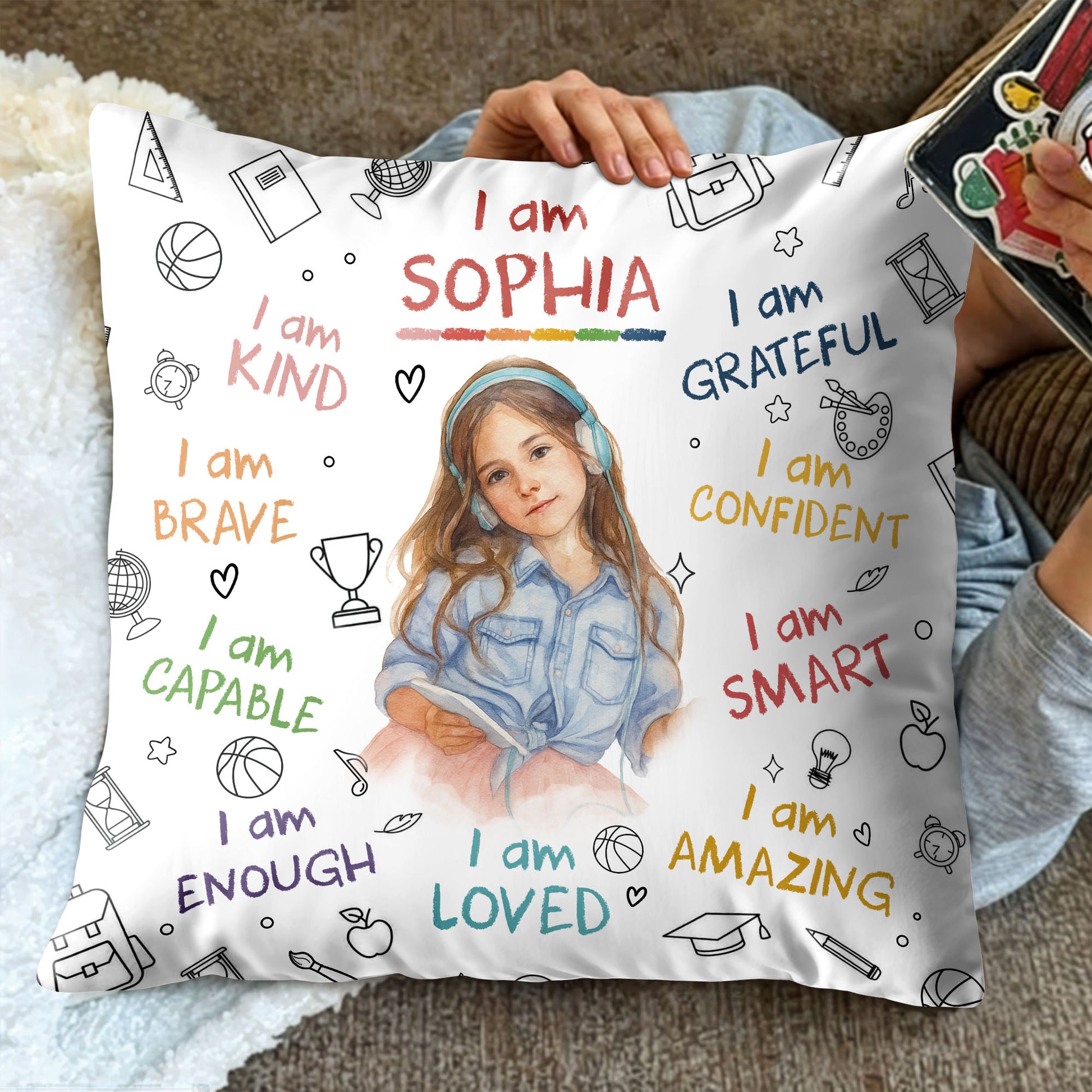 I Am Kind, Brave, Capable, Enough, Loved, Amazing Pillow