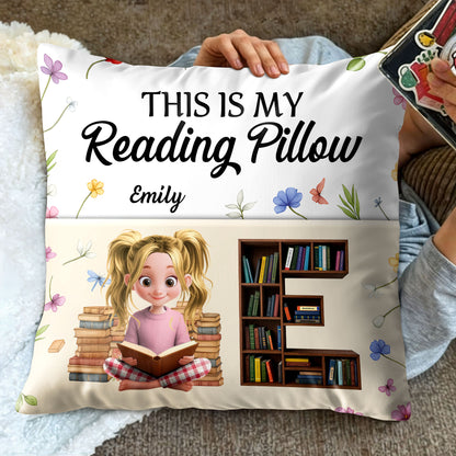 This Is My Reading Pillow With Books And Flowers Design