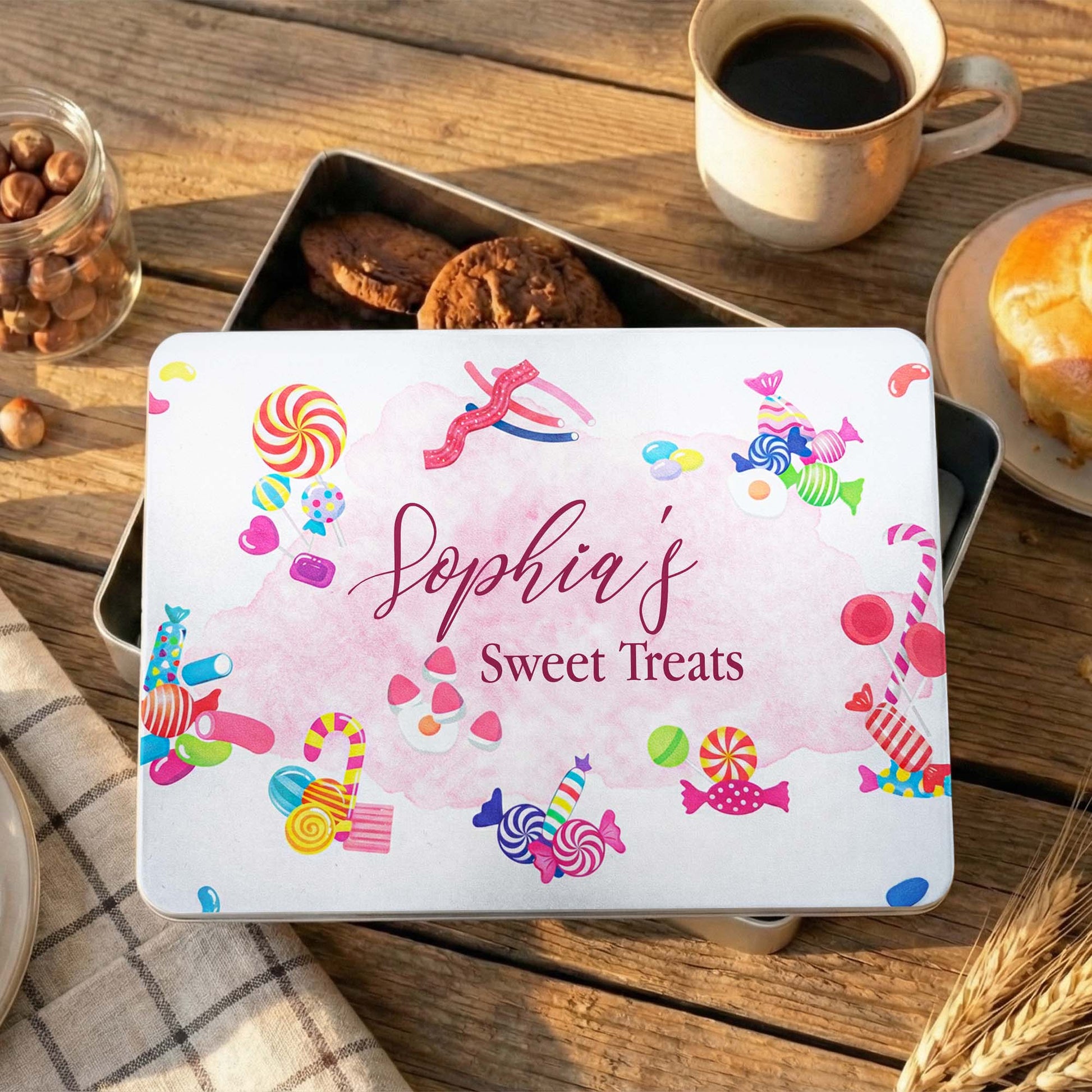 Sweet Treats With Colorful Candies And Lollipops