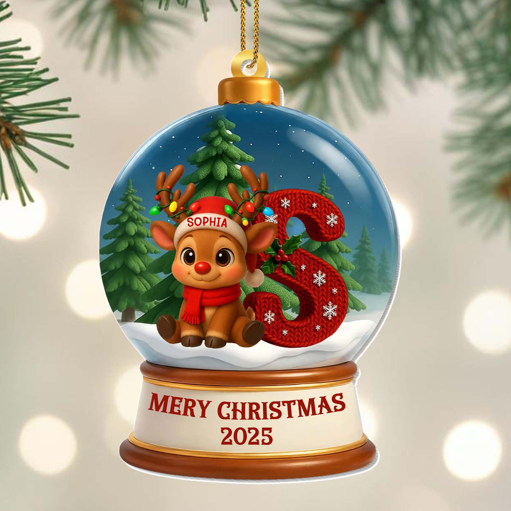 Merry Christmas Reindeer and Christmas Stocking