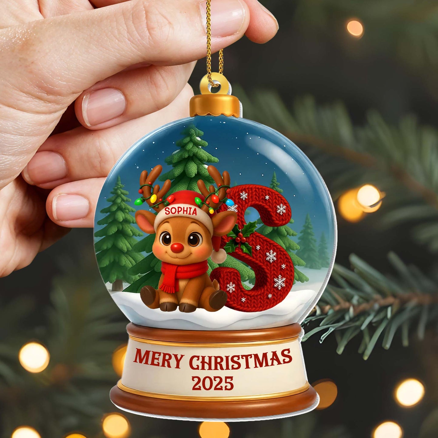 Merry Christmas Reindeer and Christmas Stocking