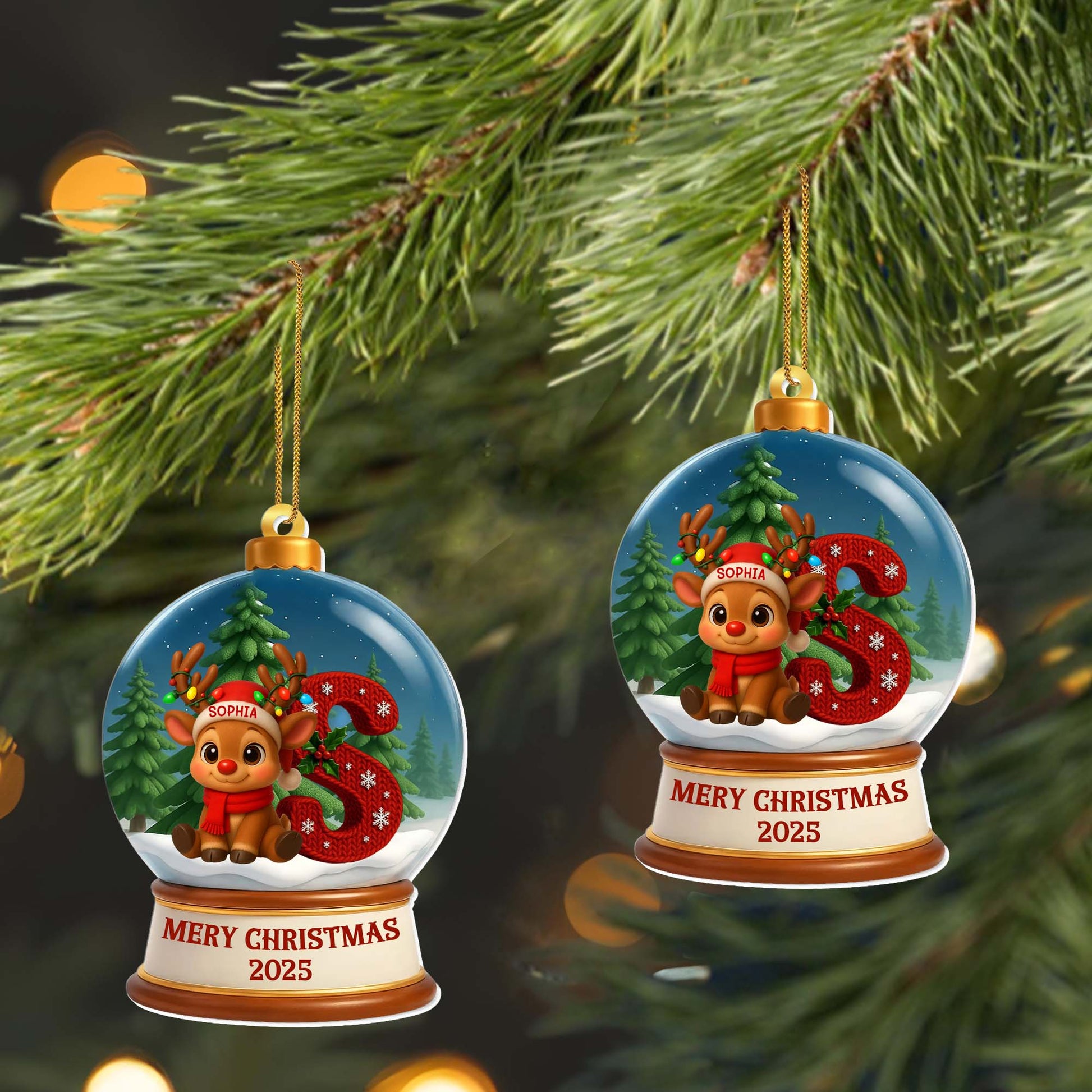 Merry Christmas Reindeer and Christmas Stocking