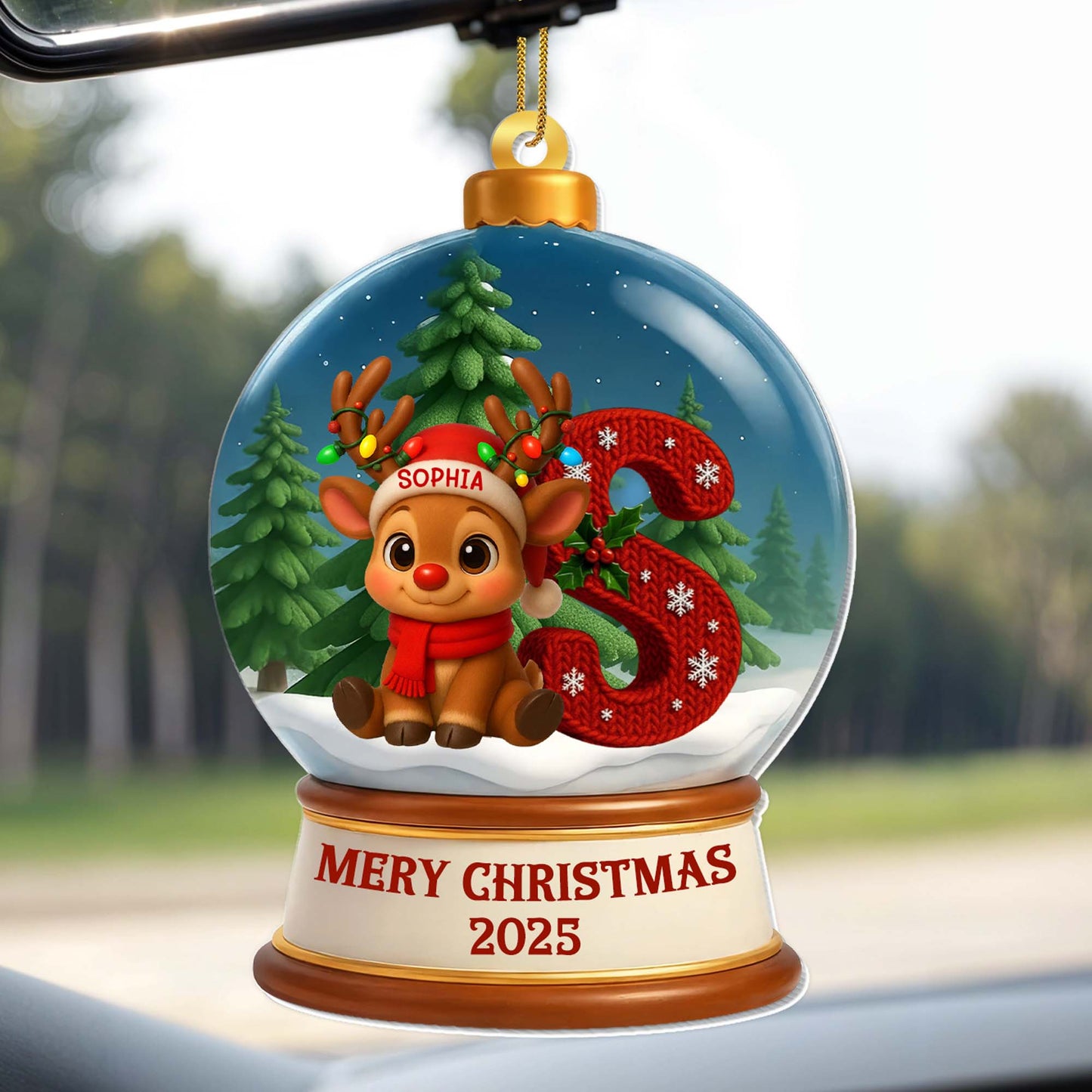 Merry Christmas Reindeer and Christmas Stocking