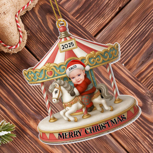 Merry Christmas Carousel Ornament