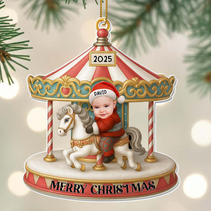 Merry Christmas Carousel Ornament