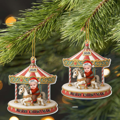 Merry Christmas Carousel Ornament