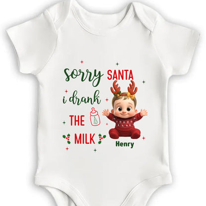 Sorry Santa I Drank The Milk Reindeer Baby Onesie