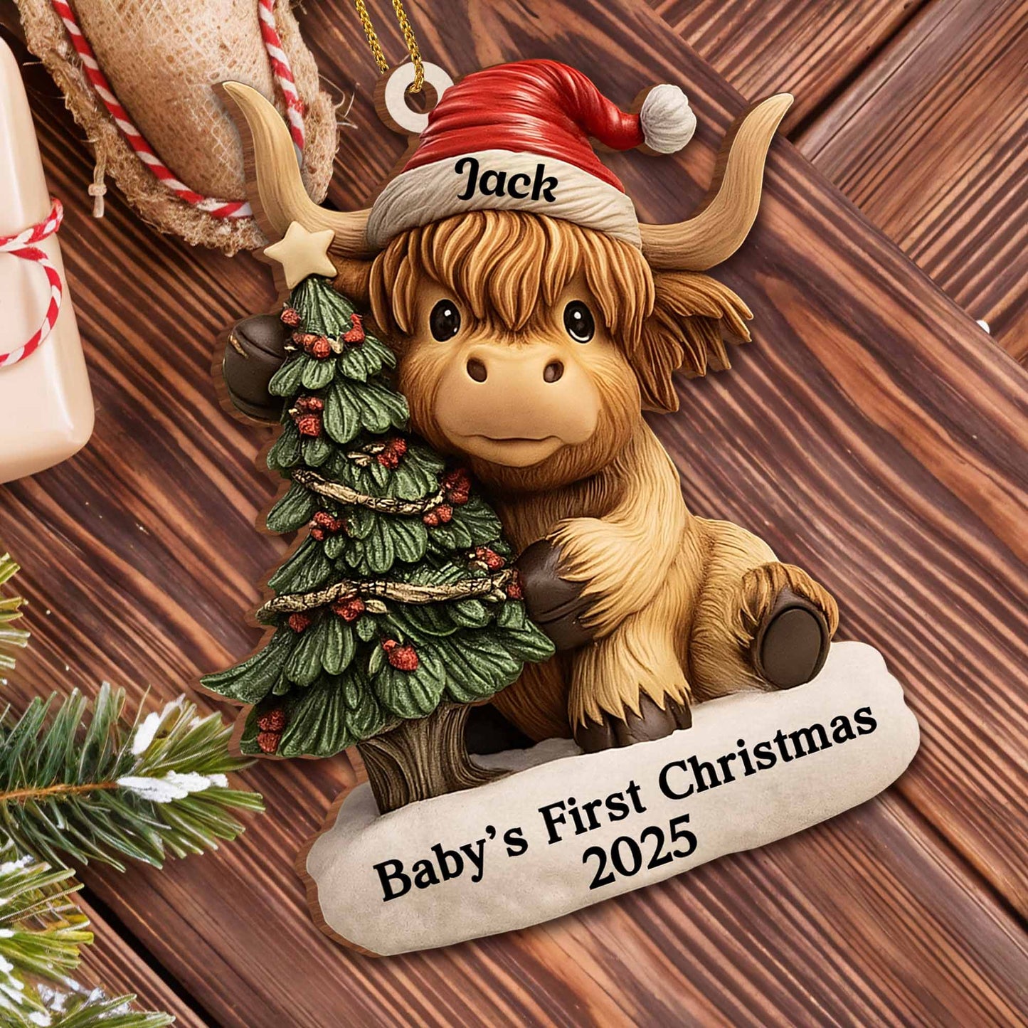 Baby's First Christmas With Bullock And Tree