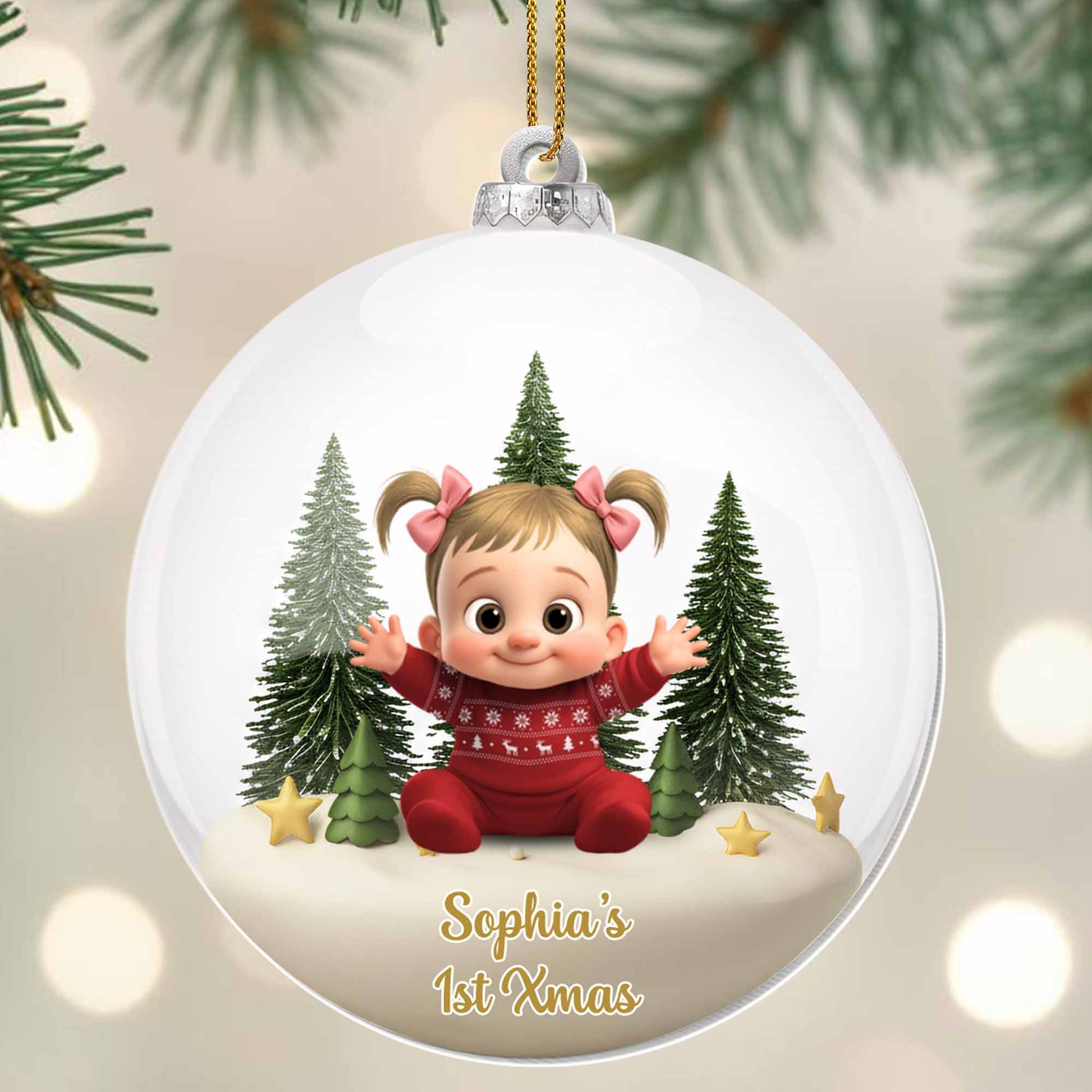 Sophia's 1st Xmas, Baby And Christmas Trees