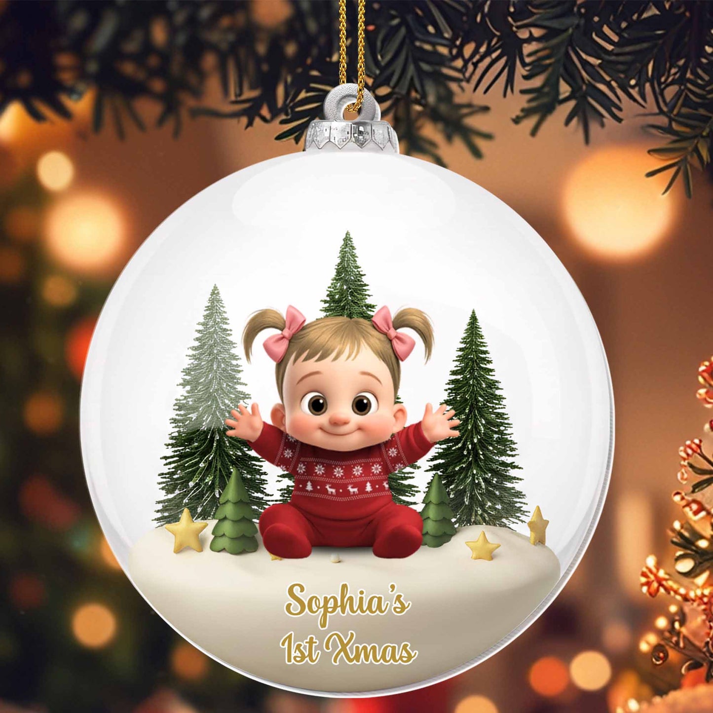 Sophia's 1st Xmas, Baby And Christmas Trees