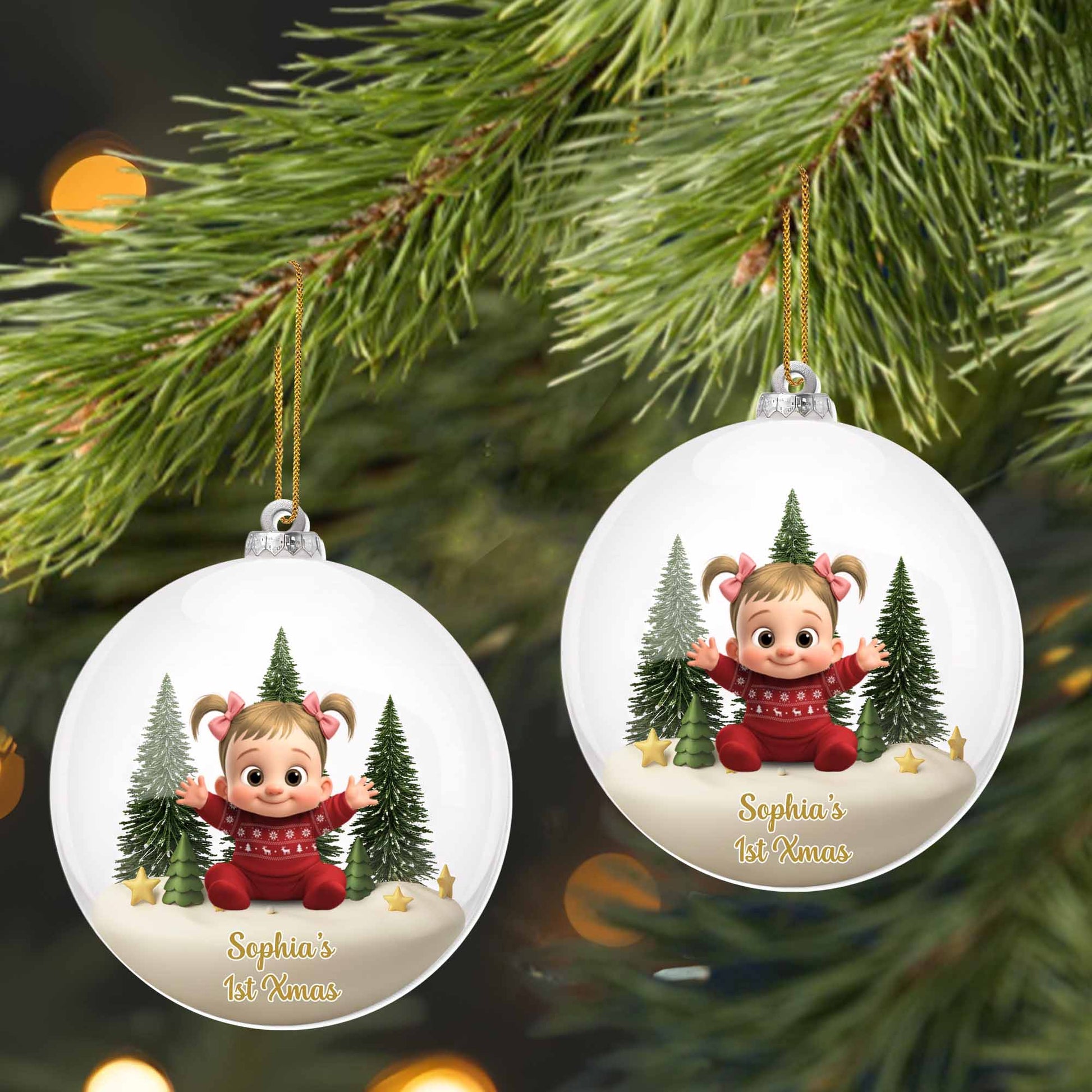 Sophia's 1st Xmas, Baby And Christmas Trees