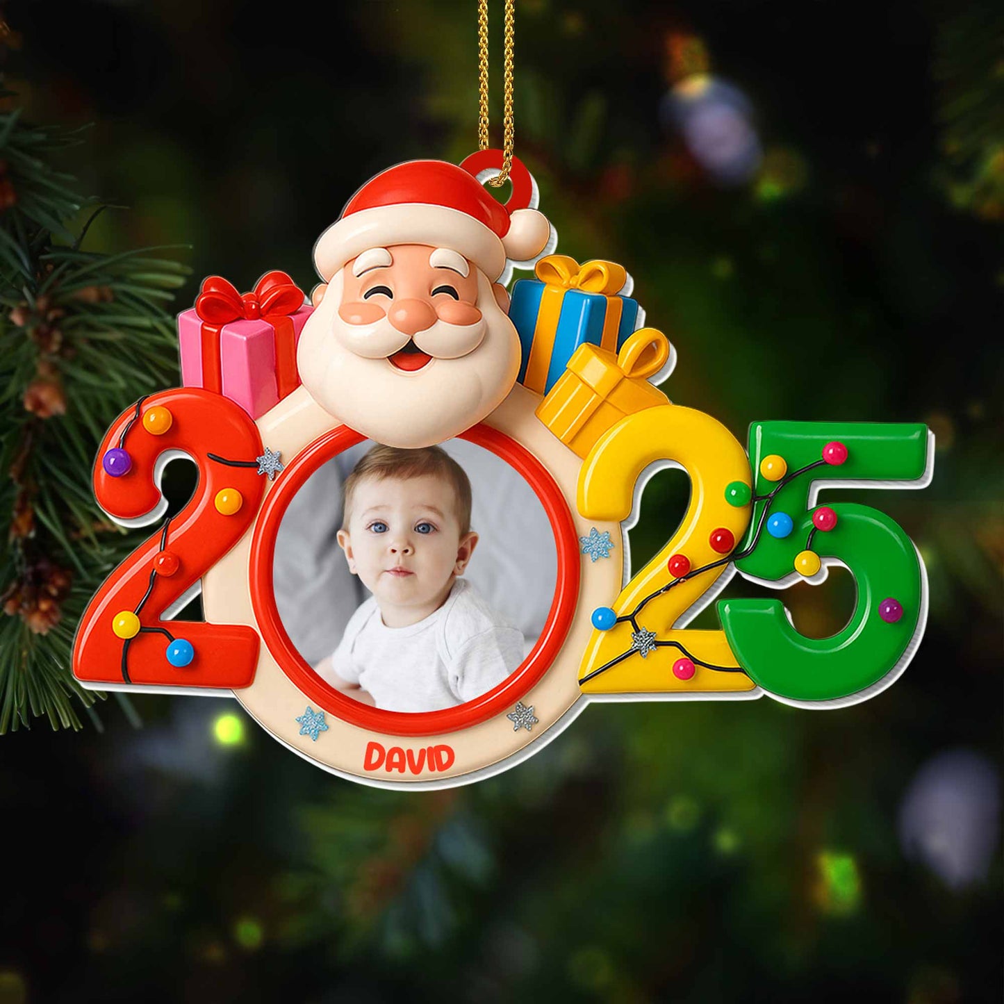 Capture Special Moments With Jolly Santa And Vibrant Year Design