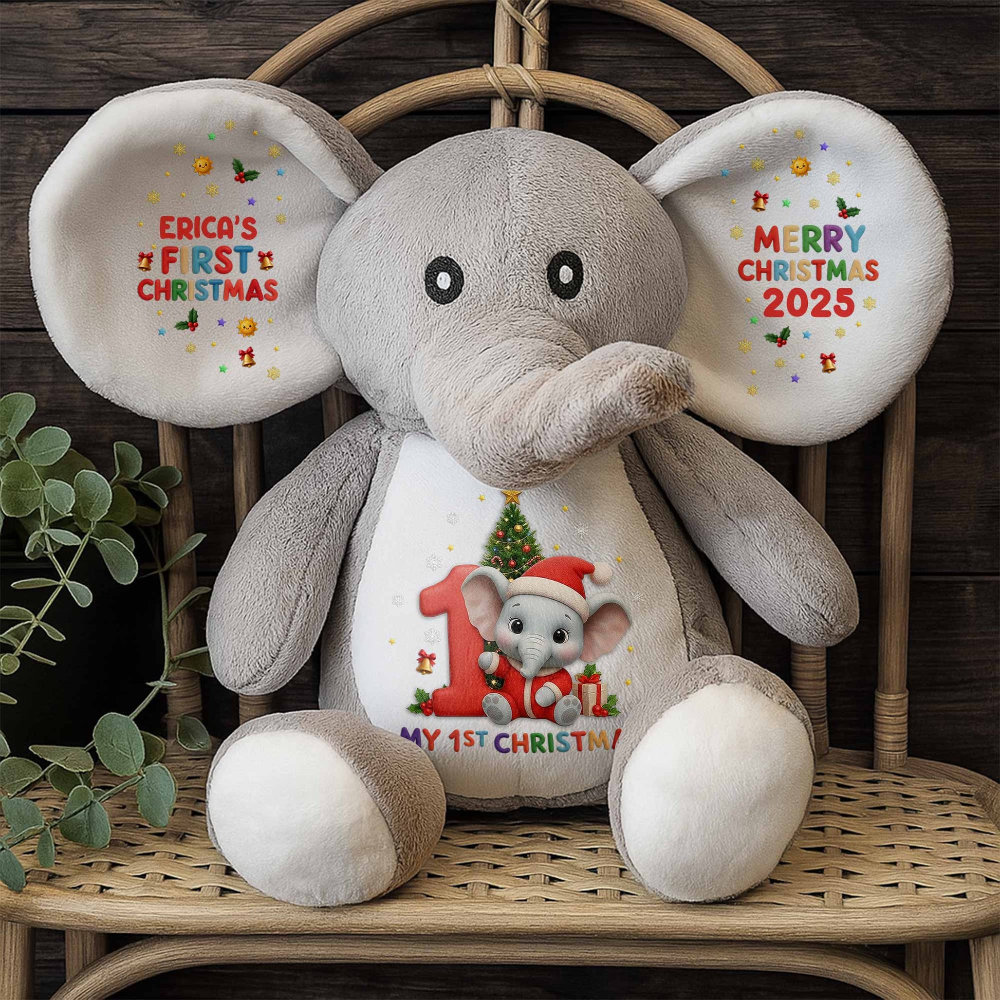 My 1st Christmas With Elephant, Tree, And Gifts