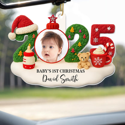 Baby's 1st Christmas With Teddy Bear and Santa Hat