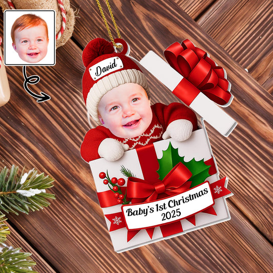 Baby's 1st Christmas, Gift Box And Holly